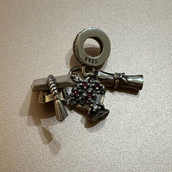 Pandora Graduation Silver Charm - Picture 3 of 12